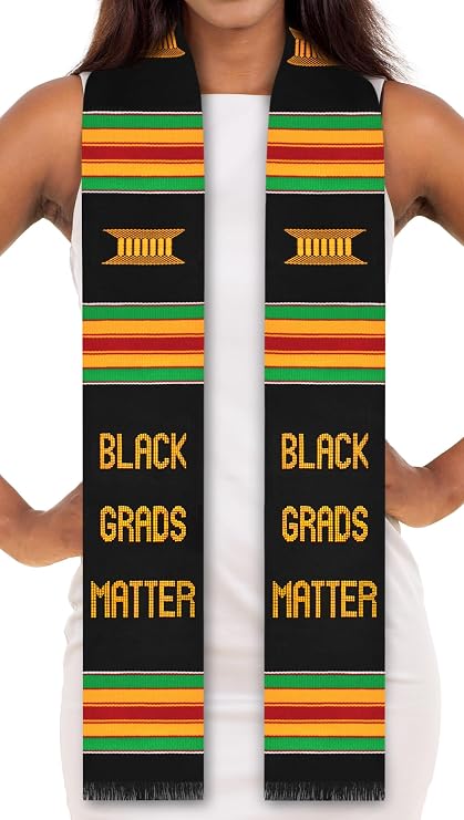 ADVANSYNC Black Grads Matter Authentic Handwoven Kente Cloth Stole