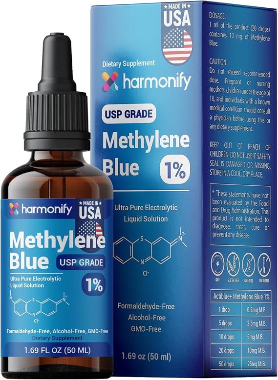 eDNA Labs Methylene Blue 60 ml, Made in USA, 2% USP Grade Formula, Third-Party Tested