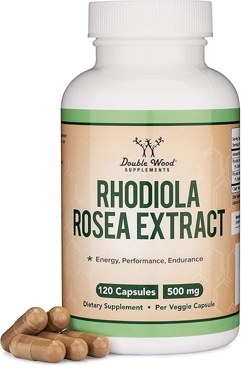 Rhodiola Rosea 500mg, Standardized, Stress, Focus + Energy, 120 Capsules