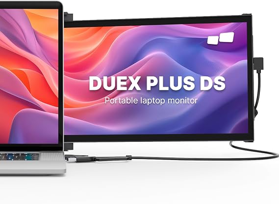 Portable Monitor for Laptops, New Mobile Pixels Duex Plus DS 13.3" Full HD IPS Dual Laptop Monitor, USB C/HDMI Plug and Play Laptop Screen Extender,Windows/Mac/Android/Switch Compatible | Full HD IPS Dual Laptop Monitor, USB C/HDMI Plug and Play Laptop Screen Extender,Windows/Mac/Android/Switch Compatible