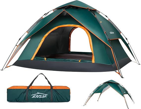 Pop Up Tent 2 People Camping Tent 2 Person Portable Ultralight Dome Tent UV Seasons Waterproof &amp; Windproof Camping Tent with Removable Outer Tent Tarpaulin Camping