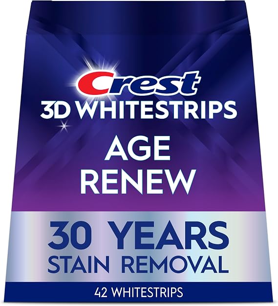 3DWhitestrips Age Renew At-Home Teeth Whitening Kit, 21 Treatments, 25 Levels Whiter, Removes 30 Years of Stains