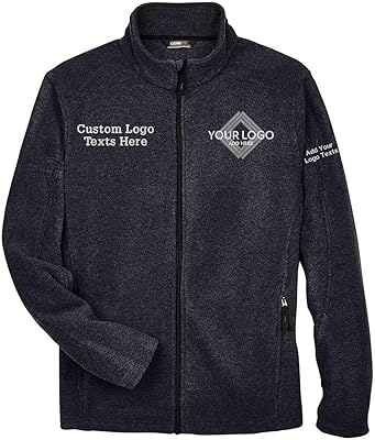 INK STITCH Men Core365 Custom Embroidery Logo Texts Journey Fleece Full Zip Jackets 88190