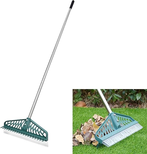 YEELOR Artificial Grass Rake,Innovative Dual Sided Design | Durable Turf Rake, 60-Inch Adjustable Handle, For Cleaning and Fluffing Artificial Turf, Lawns, Carpets, Patios
