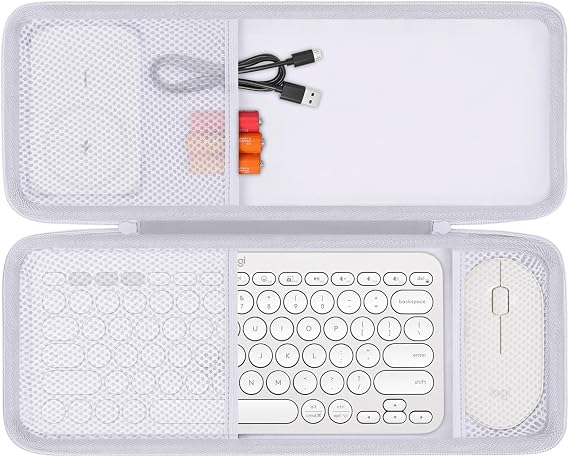 co2CREA Hard Case for Logitech Pebble 2 Combo K380 Keys + M350, Off White