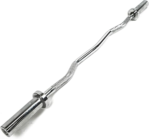 Valor Fitness Olympic Curl Bar Ergonomic EZ and Super Curl Barbell for Biceps, Triceps, and Arm Workouts 28mm Grip, 250 lb Capacity, Fits 2 Weight Plates