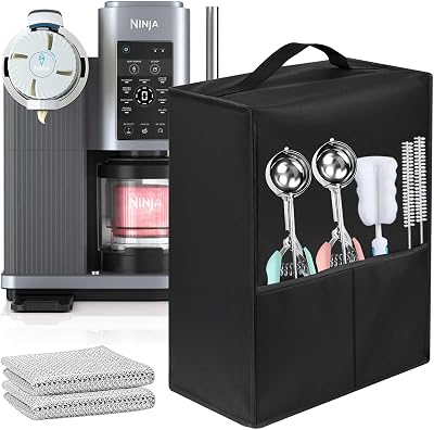 New Ice Cream Machine Dust Cover, Made Of Heat-Resistant, Waterproof And Dust-Proof 600D Nylon Material, Compatible For Ninja NC701 Swirl by CREAMi Ice Cream and 16oz Soft Serve Maker.