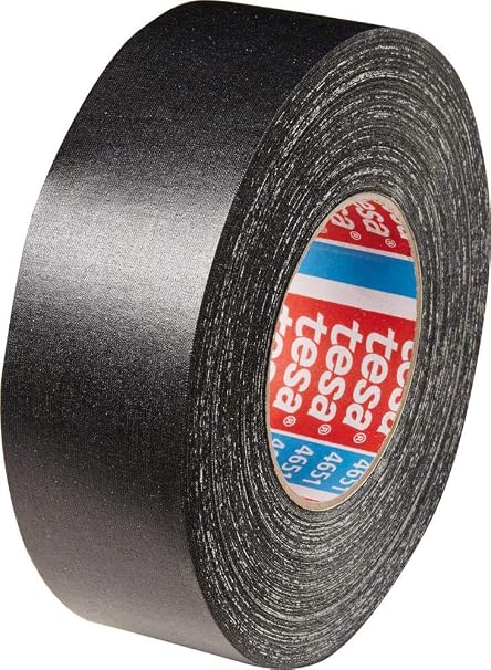 Tesa 04651-00507-00 "Premium" Cloth Tape, Black, 50 m x 38 mm