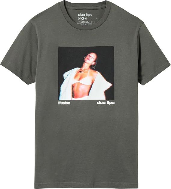 Dua Lipa Official Merch Illusion Photo T-Shirt, Ice Grey