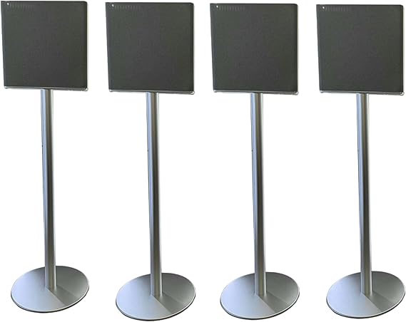 Speaker Floor Stand Compatible with Sony BRAVIA Theater Quad Surround Sound System (HT-A9M2), Aluminum Alloy, Built-in Power Cord,Easy Installation(Silvery 2 Pair)