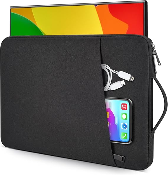 Portable Monitor Case 18.5 Inch Protective Carrying Sleeve for InnoView VisionOwl Upperizon Usparkle Ingnok aimuonos Ingnok Motyeowe Cocopar EVICIV HONGO, 18-18.5" Portable Monitor Bag Case, Black