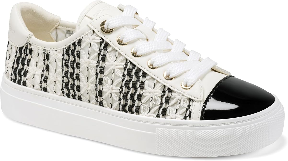 Karl Lagerfeld Womens Caelan Crochet Lace Up Sneaker