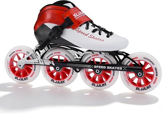 Inline Speed Skates Adult for Mens Womens, Professional Fitness Carbon Fibre Racing Skates Adult Male Female, High Performance Roller Skates Blades for Outdoor Marathon Racing, Black