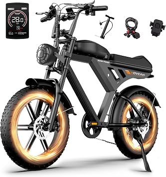 MOVCAN V30 Series Electric Bike for Adults,3000W1500W1000W Motor, 20 Fat Tire Ebike, 37.5MPH32MPH28MPH, 12070Miles, 48V 40Ah31.215.6Ah Dual Battery Motorcycle Ebike for CommutingOff-roading