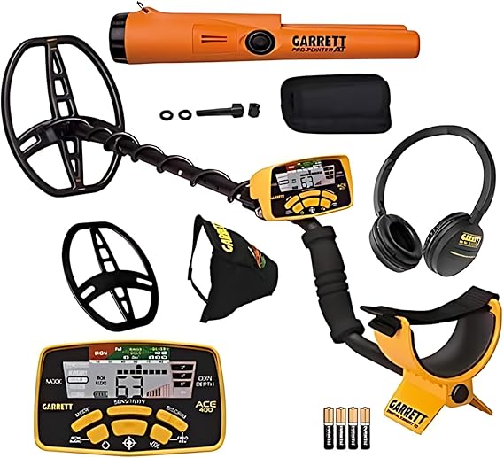 Garrett Ace 400 Metal Detector with DD Waterproof Search Coil and Pro Pointer in