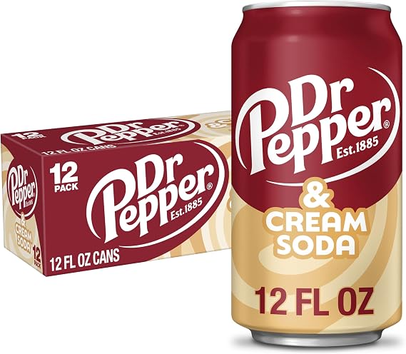 Dr Pepper Drink Can 355ml Pack, Cream Soda, 4260 millilitre, (Pack of 12)