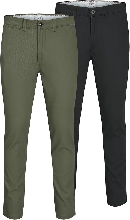 JACK & JONES Mens Male Chino Hose 2er-Pack Slim Fit Chino Hose