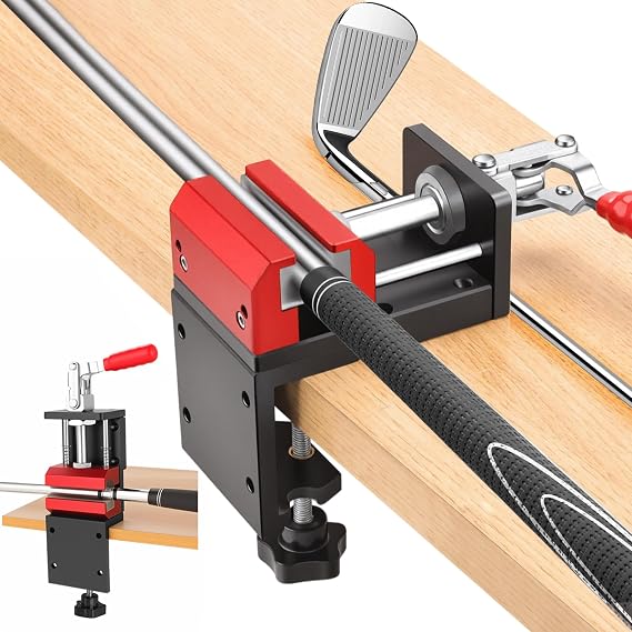 Golf Grip Kit for Regripping, 2-in-1 No Drill Golf Shaft Vice Clamp | 360 Swivel Portable Table Vise, Aluminum Golf Shaft Repair, Golf Club Regripping Kit, Golf Repair Kit Removal Tool