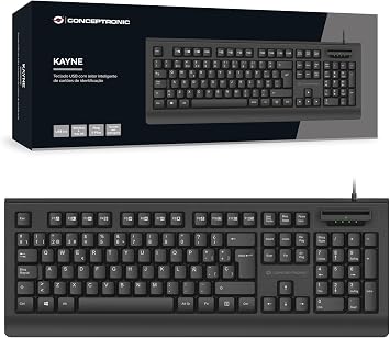 Conceptronic KAYNE01PT Portuguese Layout USB Keyboard with Smart ID Card Reader