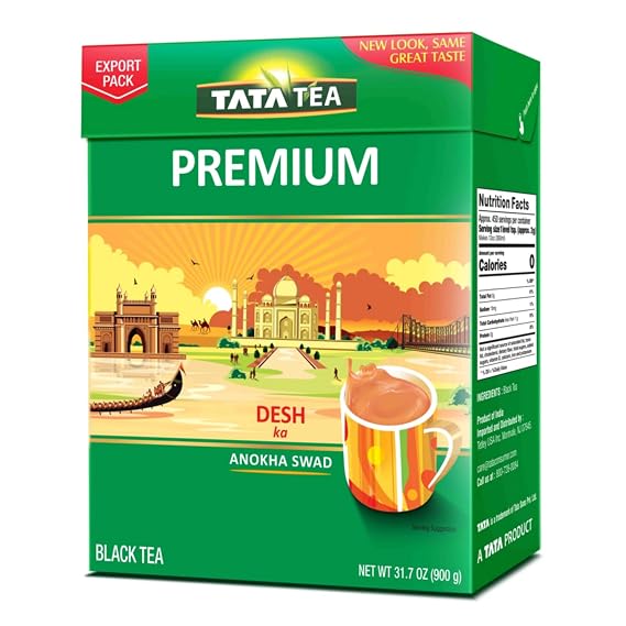 Tata Tea Premium Black Tea, Premium Indian Black Tea Blend, Rich Aroma & Full-Bodied Flavor, Perfect for Chai, 900g (31.7 oz)