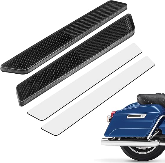 Amazicha Black Reflectors Hard Saddle Bag Latch Cover Reflectors Compatible for Harley Touring Street Glide Electra Glide Road Glide Road King 2014-2024