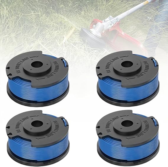 Strimmer Spool Compatible with Ryobi, 4-Pack Autofeed Strimmer Wire Replacement for ONE+ AC14RL3A OLT1832 RAC124, Fits Ryobi 18V 24V 40V String Trimmers