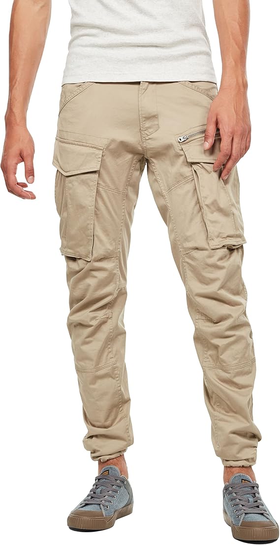 G-STAR RAW Men's Robic Zip 3D Straight Tapered Fit Cargo Pant, Dune, 31W x 36L