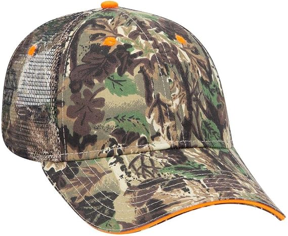 OTTO Camouflage Sandwich Visor 6 Panel Low Profile Mesh Back Trucker Hat