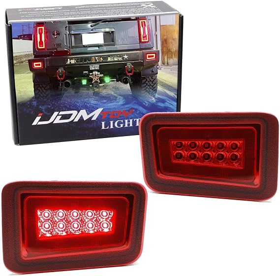 iJDMTOY 2-In-1 LED Rear Fog Tail/Brake Lights For 2005-2009 Hummer H2