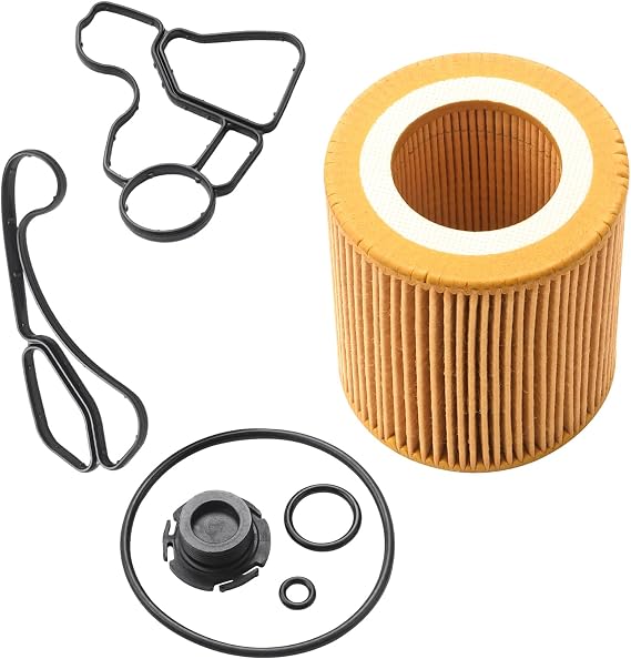 Oil Cooler O-Ring, Filter Housing Seal, N26 N54 N56 E60 E90 E91 328xi 330xi | Engine Oil Filter Housing Gasket Cooler Seal Kit Compatible with BMW X1 X3 X5 128i 135i 328i 335i 530i 535i N52 11427566327