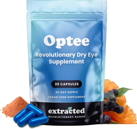 Optee Dry Eye Supplements - MaquiBright, Astaxanthin, Lutein & Zeaxanthin 30 Vegan Capsules - Eye Health, Natural Tear Production, Clear Vision Support - 30-Day Supply