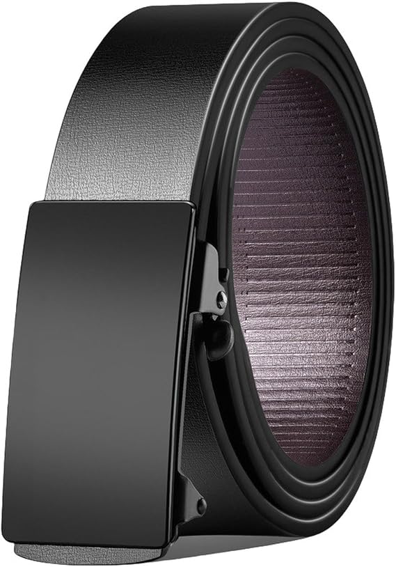 GüRtel Men's Leather Belt with Toothless Automatic Buckle Stylish and Versatile Business Belt for Men D-120 cm