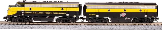 Broadway Limited 7752 EMD F7 AB, CNW 4075A/4075B, As-Delivered, A-Unit Paragon4 Sound/DC/DCC, Unpowered B, N Scale