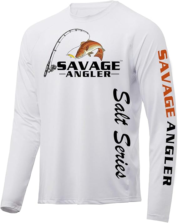 UPF 50+ Fishing Shirt, Long Sleeve Sun Protection T-Shirts, Moisture Wicking Performance Shirt