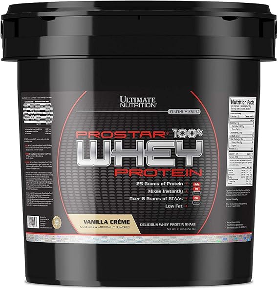 Ultimate Nutrition 100% Whey Low Fat Protein Powder with BCAAs (Vanilla, 10 Pounds)