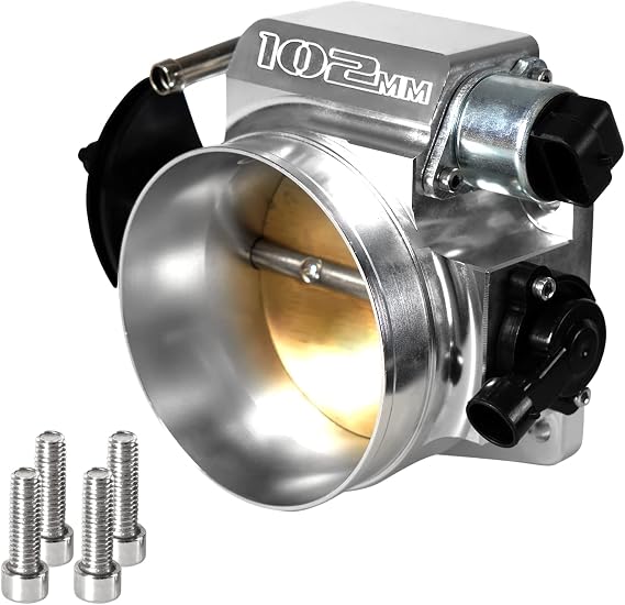 102mm Throttle Body for LS1 LS2 LS3 LS6 LS7 LSX with Throttle Position Sensors TPS IAC Aluminum Silver