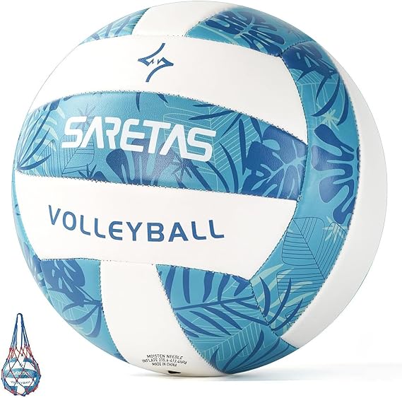 Saretas Volleyball Soft Beach Volleyball - Official Size for School, Indoor, Outdoor and Play Game Gym Workout - Play for Girls, Adults and Family.