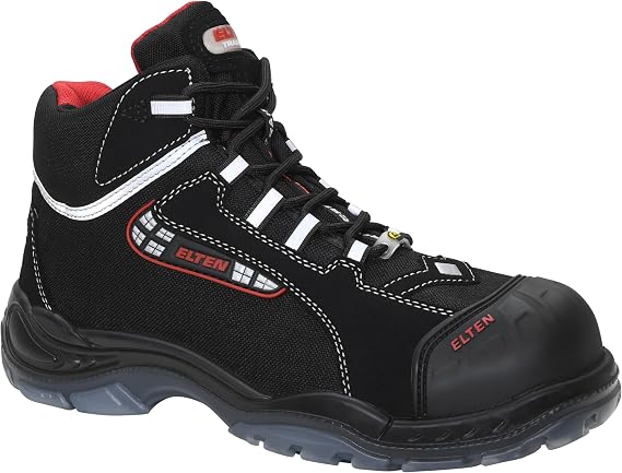 Elten Sander Pro ESD S3 men's safety shoes work shoes safety lace-up boots certified according to EN ISO 20345: S3 plastic cap metal and leather free fittings 40 EU