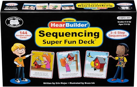 Super Duper Publications | HearBuilder Sequencing Flash Card Fun Deck | Educational Learning Resource for Children