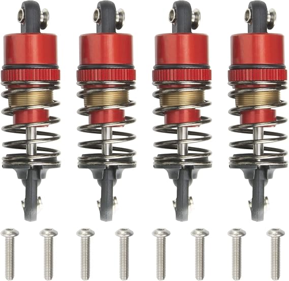 52MM RC Oil Shock Absorber Damper Kit for Tamiya RC Car TT01 TT02 M03 M04 M05 M06 1/10 RC Car Chassis Upgrades Parts (Red)