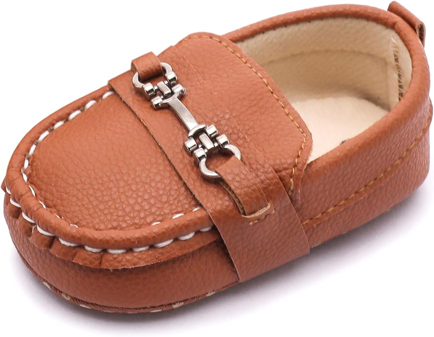 Infant Baby Boys Loafers Soft Sole PU Leather Toddler Moccasins Girls First Walking Crib Dress Shoes