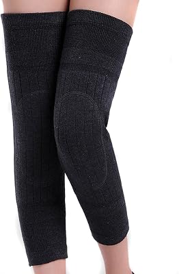 Unisex Thicken Elastic Wool Cashmere Knee Warmers Leg Warmers Knee Protector Knees Brace Support Sleeve Kneepads for Women Men Keep Warm in Cold Weather,Black