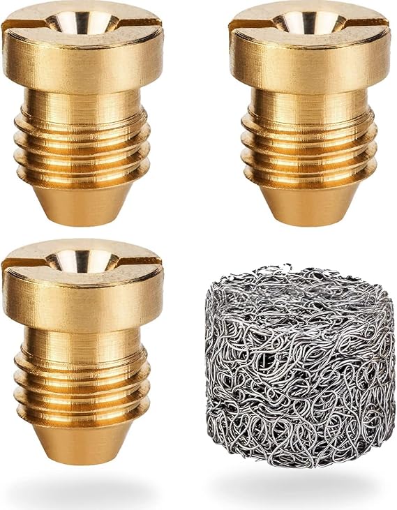 1.1 mm Orifice for Foam Cannon and Foam Maker (4 Pack), Universal Foam Cannon Orifice 1.1mm for Snow Foam Lance Blaster, Brass Foam Cannon Tip for Pressure Washer Foam Cannon Parts, 3000 PSI