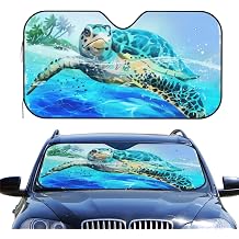 Car Windshield beach sea turtle Sun Shade for Car Windshield Foldable Car Front Window Sunshade for Cars SUV Trucks Blocks Max UV Rays and Keeps Your Vehicle Cool-Medium