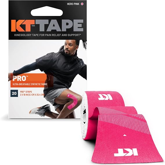 KT Tape, Pro Synthetic Kinesiology Athletic Tape, 20 Count, 10 Precut Strip