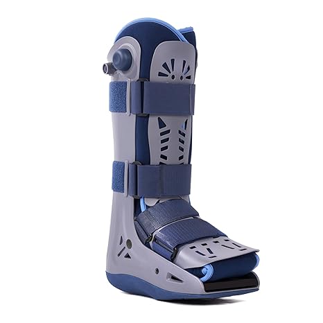 VELPEAU Walking Boot for Broken Foot, Dual Independent Inflatable Airbags and Anti-slip Sole Design, Air Cam Walker Fracture Boot for Women and Men, Fits Left and Right Foot (Tall Version Boot, Large)