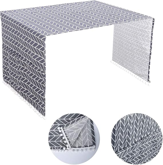 Fridge Dust Cover, 55 * 130cm Dryer Dust Cover Multi-Purpose Washing Machine Cover with Side Storage Pockets for Fridge Dryer Washing Machine Microwave Oven Electrical Appliances Gray Arrows