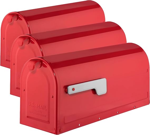 ARCHITECTURAL MAILBOXES 7600R MB1 Mailbox, Medium, Red (Pack of 3)