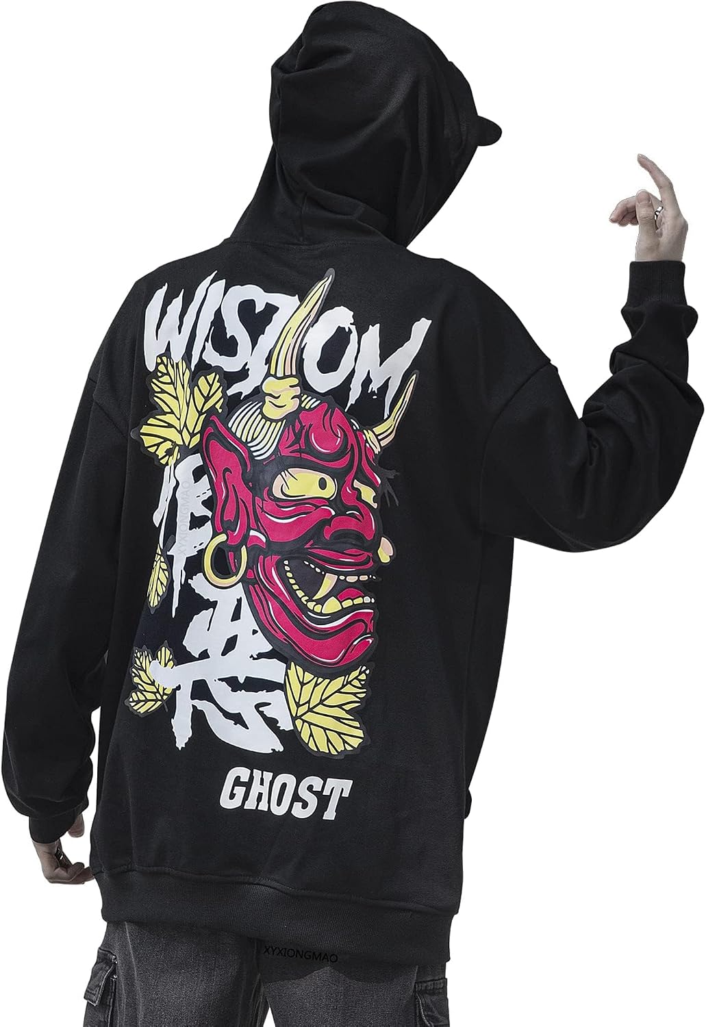 XYXIONGMAO Men's Techware Graphic Men Hoodies Japanese Streetwear Oversized Ghost Hip Hop Evil Sweatshirt