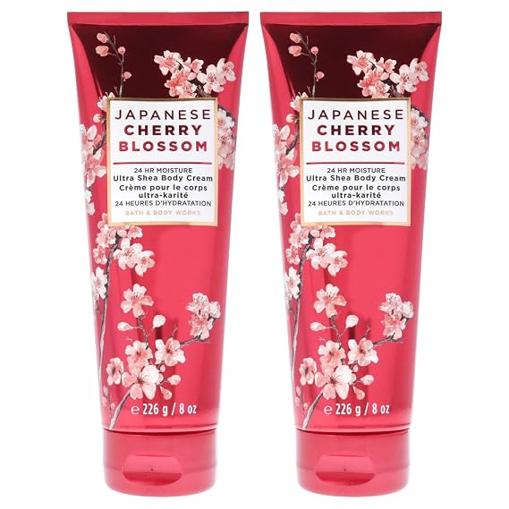 Japanese Cherry Blossom by Bath and Body Works for Women - 8 oz Body Cream - Pack of 2